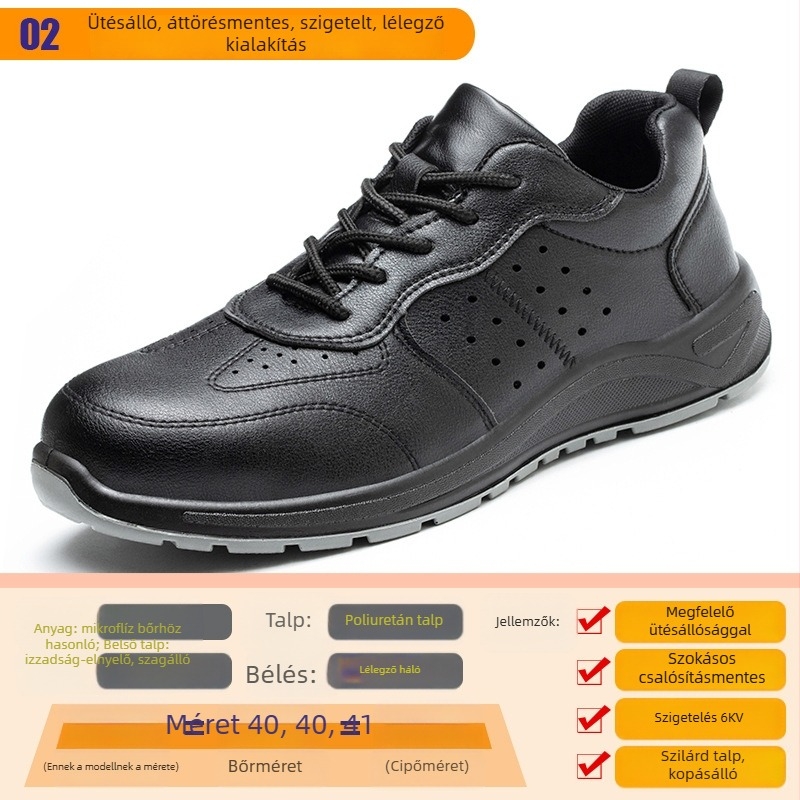 6KV izolált biztonsági cipő, anti-ütés és anti-perforáció, lélegző mikroszálas felsőrész, acél orr