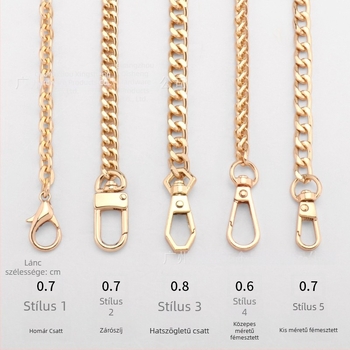 Crossbody táska tekeredő lánc vállpánttal, cserélhető fém lánc, festett felület, Qisheng hardware, testreszabható