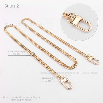 Crossbody táska tekeredő lánc vállpánttal, cserélhető fém lánc, festett felület, Qisheng hardware, testreszabható