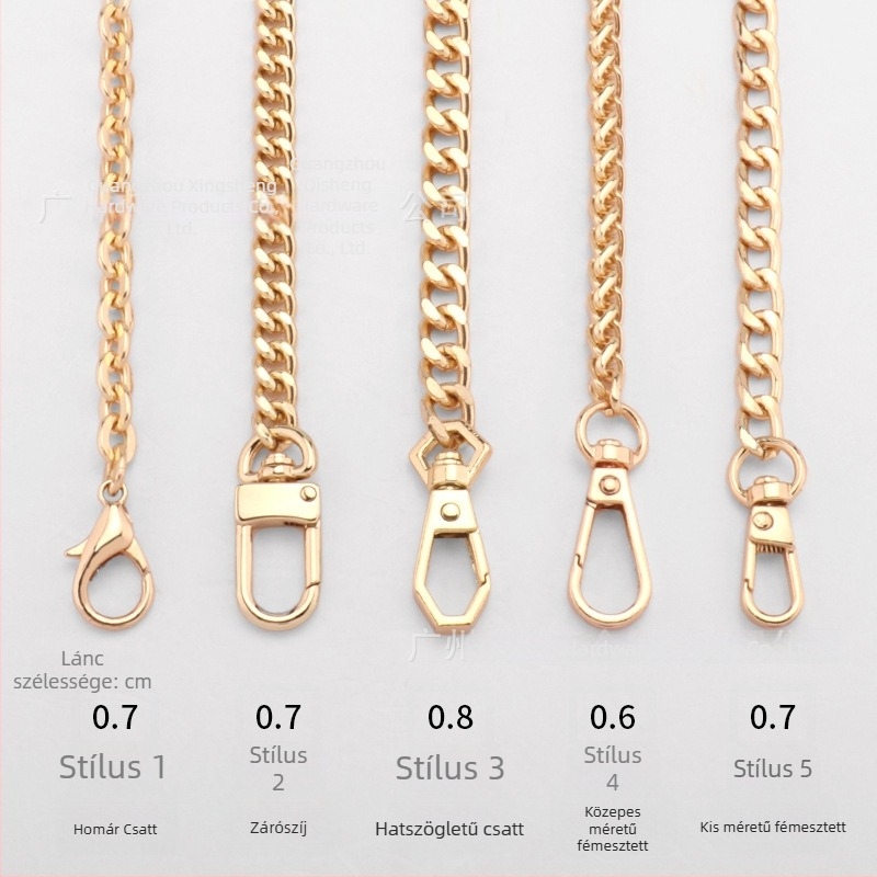 Crossbody táska tekeredő lánc vállpánttal, cserélhető fém lánc, festett felület, Qisheng hardware, testreszabható