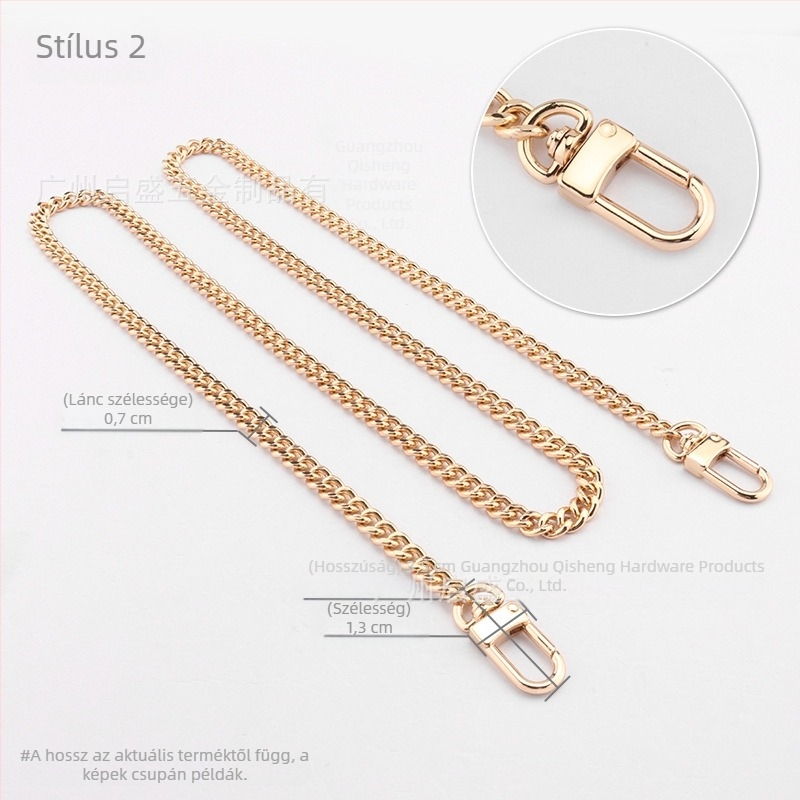 Crossbody táska tekeredő lánc vállpánttal, cserélhető fém lánc, festett felület, Qisheng hardware, testreszabható