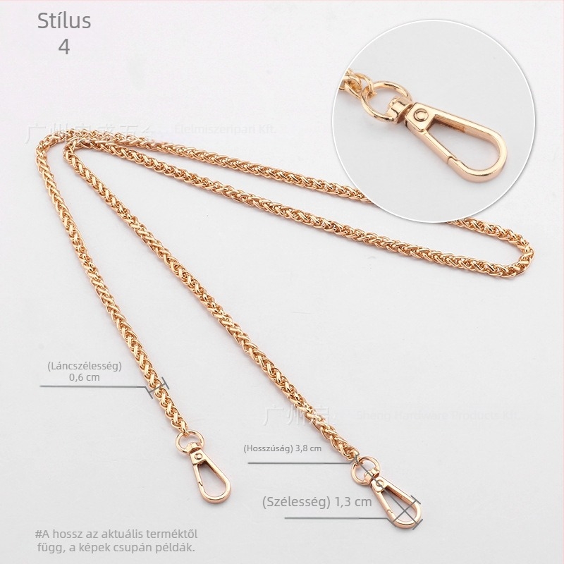 Crossbody táska tekeredő lánc vállpánttal, cserélhető fém lánc, festett felület, Qisheng hardware, testreszabható