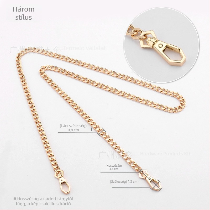 Crossbody táska tekeredő lánc vállpánttal, cserélhető fém lánc, festett felület, Qisheng hardware, testreszabható