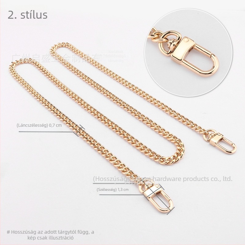 Crossbody táska tekeredő lánc vállpánttal, cserélhető fém lánc, festett felület, Qisheng hardware, testreszabható