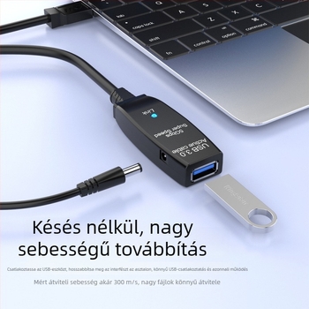 USB 3.0 hosszabbító kábel konferenciák kamerákhoz, férfi–női csatlakozóval, jelerősítővel