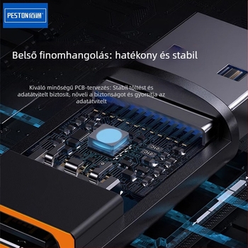 USB–Type-C OTG adapter, fém ház, 120W teljesítmény, 6G gyorstöltés, mobiltelefonokhoz és PC-khez