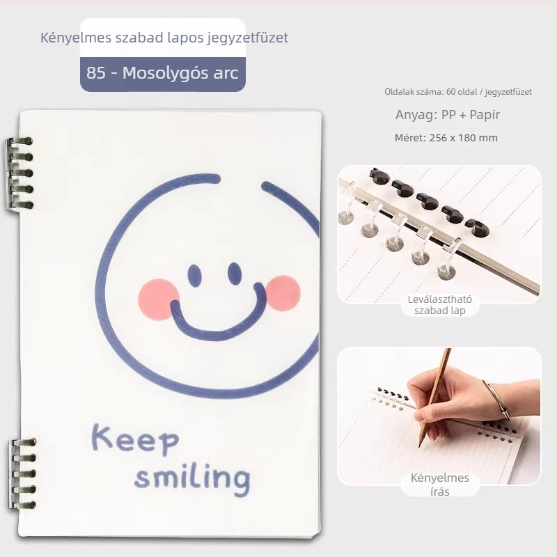 Qiaoguan PP borítóval ellátott notesz, leválasztható lapokkal, faalapú papír 80 g/m²