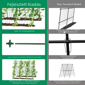 Brice PE kapaszkodó pergola növények támogatásához – A-típus konzol, alkalmas uborkára, paradicsomra és babra