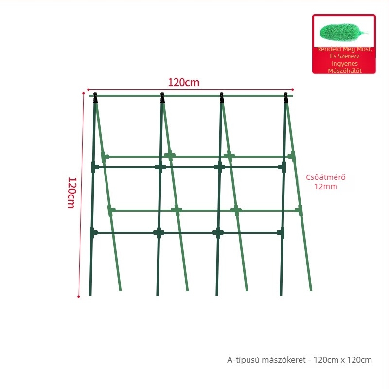 Brice PE kapaszkodó pergola növények támogatásához – A-típus konzol, alkalmas uborkára, paradicsomra és babra