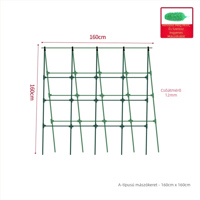 Brice PE kapaszkodó pergola növények támogatásához – A-típus konzol, alkalmas uborkára, paradicsomra és babra