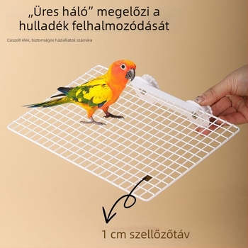 Papagáj Fémhálós Pihenő- és Mászó Platform – Oldalra Akasztható Madár Perch Felnőtteknak