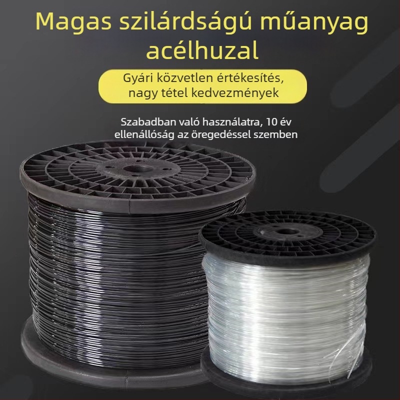 Otthoni kertészkedéshez – strapabíró műanyag huzalból készült kötél a fólia megtámasztásához és madárháló alátámasztásához, szőlő- és passiógyümölcs futtatókeret