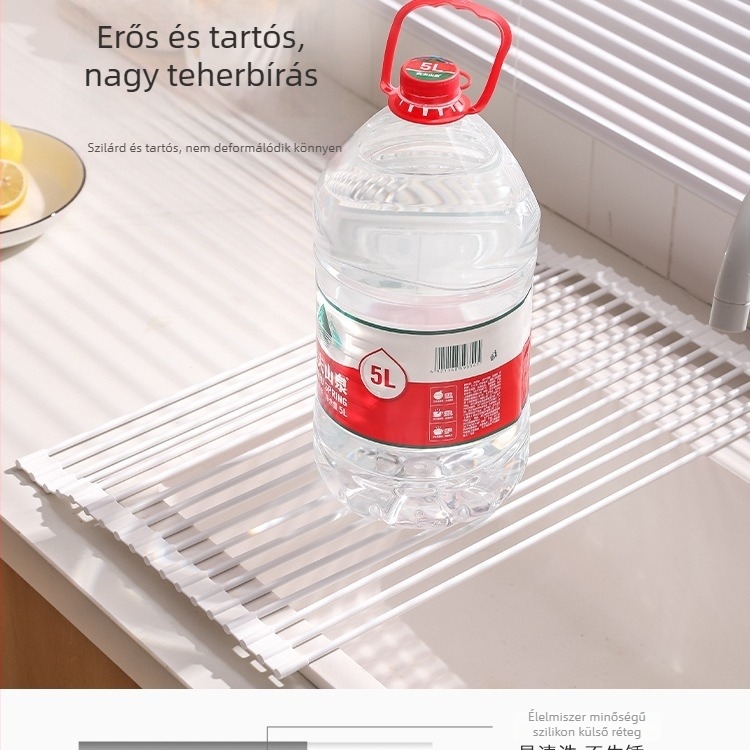 Konyhai mosogató lefolyó állvány, összecsukható, falra szerelhető, telepítés nélkül