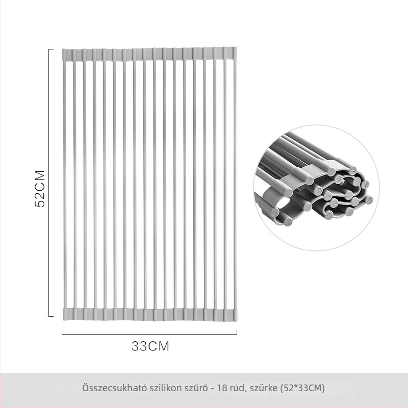 Konyhai mosogató lefolyó állvány, összecsukható, falra szerelhető, telepítés nélkül