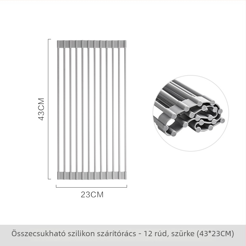 Konyhai mosogató lefolyó állvány, összecsukható, falra szerelhető, telepítés nélkül