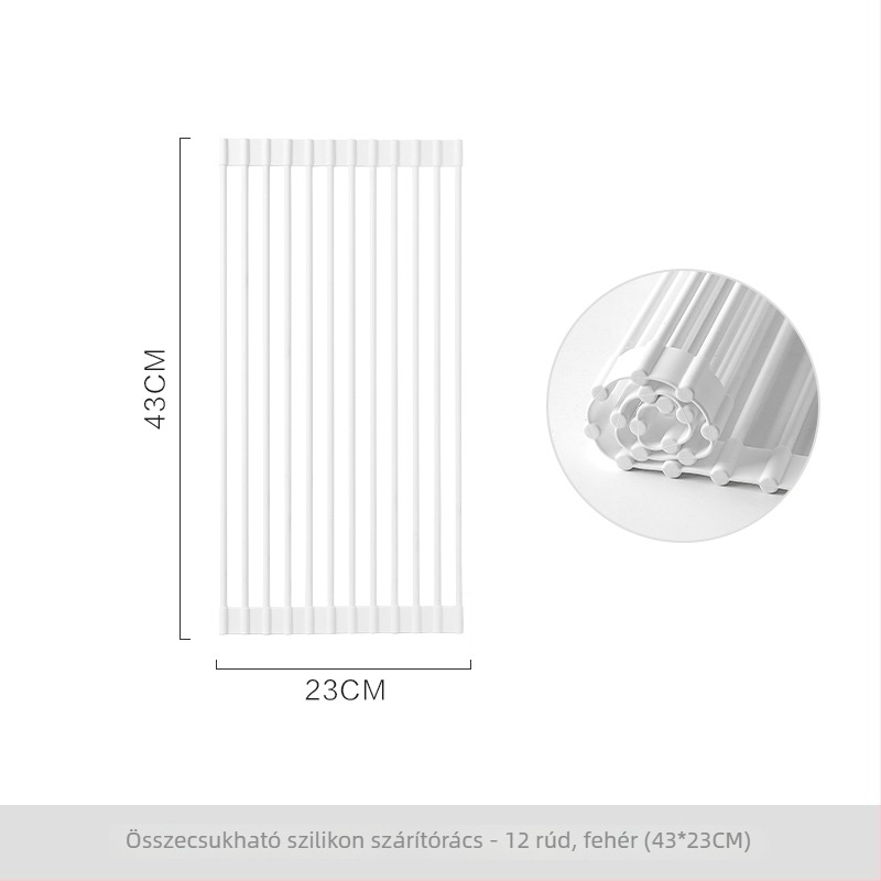 Konyhai mosogató lefolyó állvány, összecsukható, falra szerelhető, telepítés nélkül