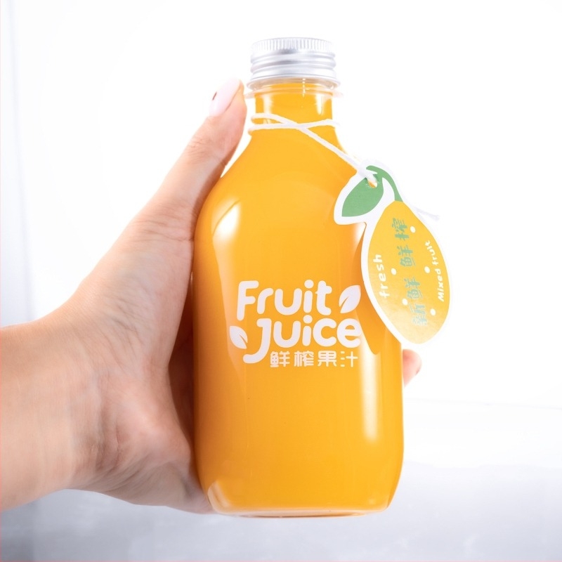 Egyszer használatos, átlátszó PET palack gyümölcs- és zöldségléhez, élelmiszer-minőségű, 350 ml