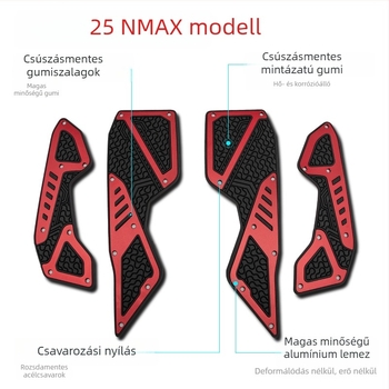 SHARK POWER NMAX155 Elülső pedál alumíniumötvözetből, satírozott felülettel, gumírozott csúszásmentes és esésvédő párnákkal