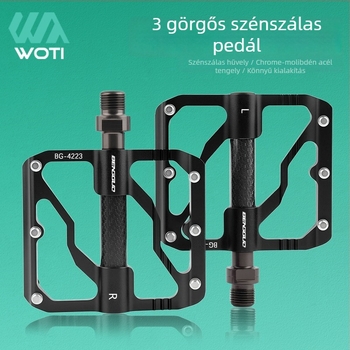 WOTI Bg-4223 Háromcsapágyas pedálok, szénszálas csővel, országúti és MTB kerékpárokhoz, alumínium ötvözet test