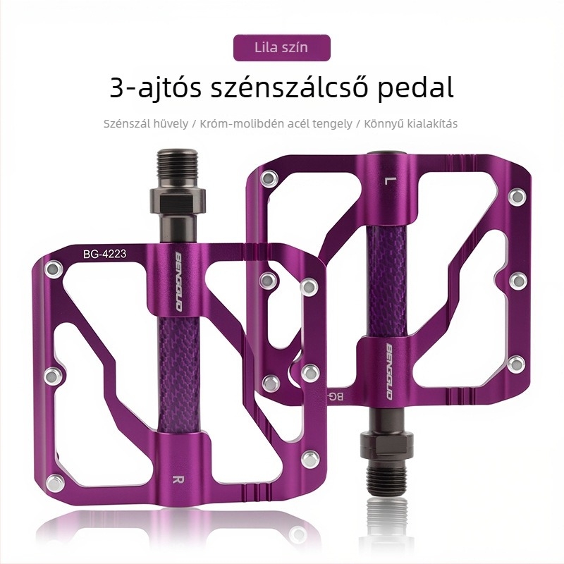 WOTI Bg-4223 Háromcsapágyas pedálok, szénszálas csővel, országúti és MTB kerékpárokhoz, alumínium ötvözet test