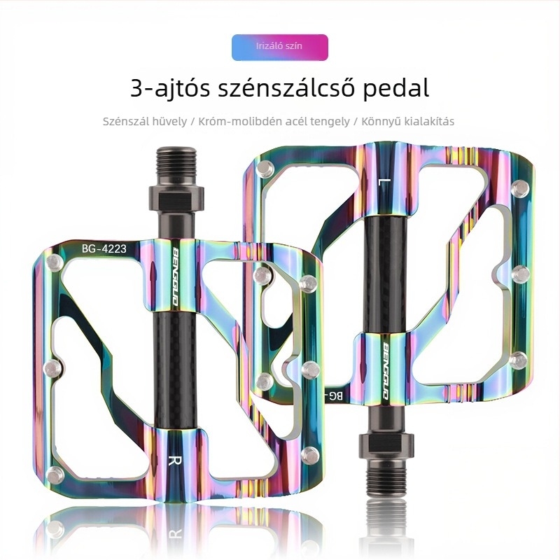 WOTI Bg-4223 Háromcsapágyas pedálok, szénszálas csővel, országúti és MTB kerékpárokhoz, alumínium ötvözet test
