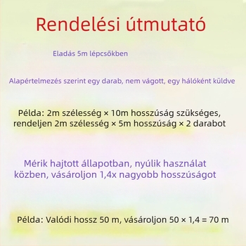 Poliészter madárvédő háló üvegházakhoz, halastavakhoz, gyümölcsösökhöz és mezőgazdasági területekhez – védőháló fedő