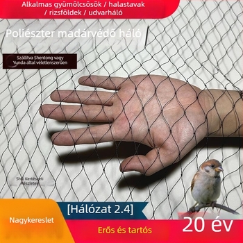 Poliészter madárvédő háló üvegházakhoz, halastavakhoz, gyümölcsösökhöz és mezőgazdasági területekhez – védőháló fedő