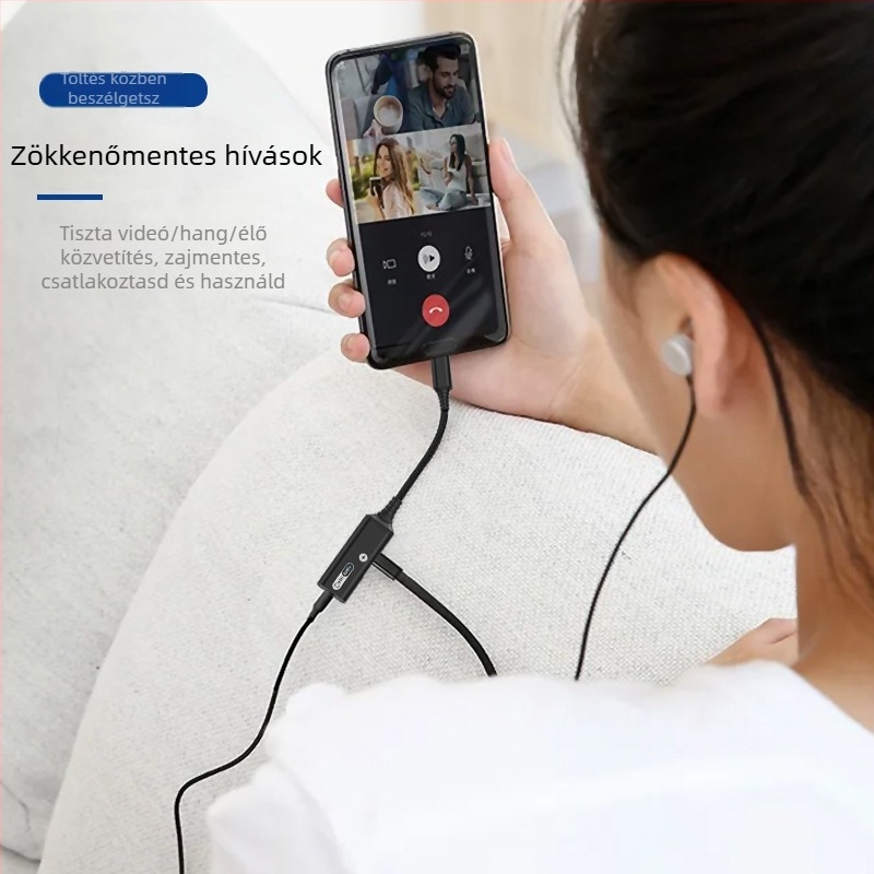 3‑az‑1-ben USB‑C fejhallgató adapter töltéssel Huawei, Xiaomi, Google, Oppo, Vivo, Samsung készülékekhez – HCINOO MH338/MH339
