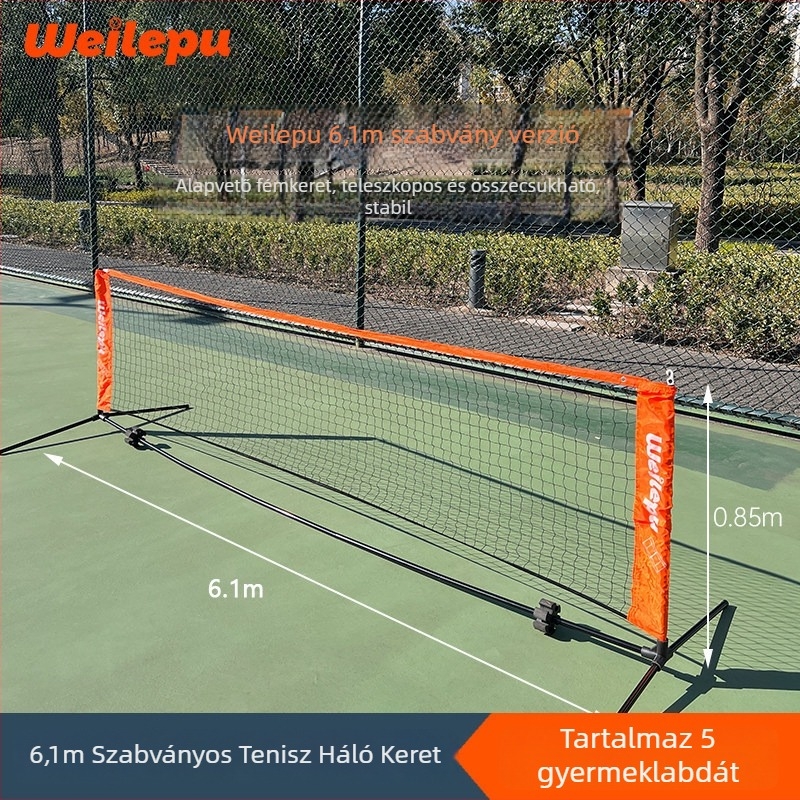 Gyerekeknek szánt hordozható szabványos teniszháló váz, összecsukható kültéri edzéshez — Odea/Oudier, polipropilén, termékkód 008, tenisz