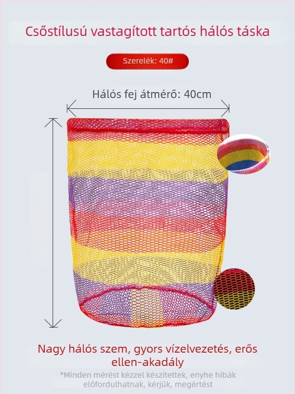Horgász hálószövött táska, hálócsere egyetlen hálóval, háromszög alakú mélyített ragasztott kötés a halak fogásához