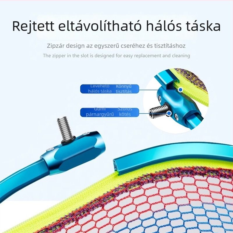 Horgász hálószövött táska, hálócsere egyetlen hálóval, háromszög alakú mélyített ragasztott kötés a halak fogásához