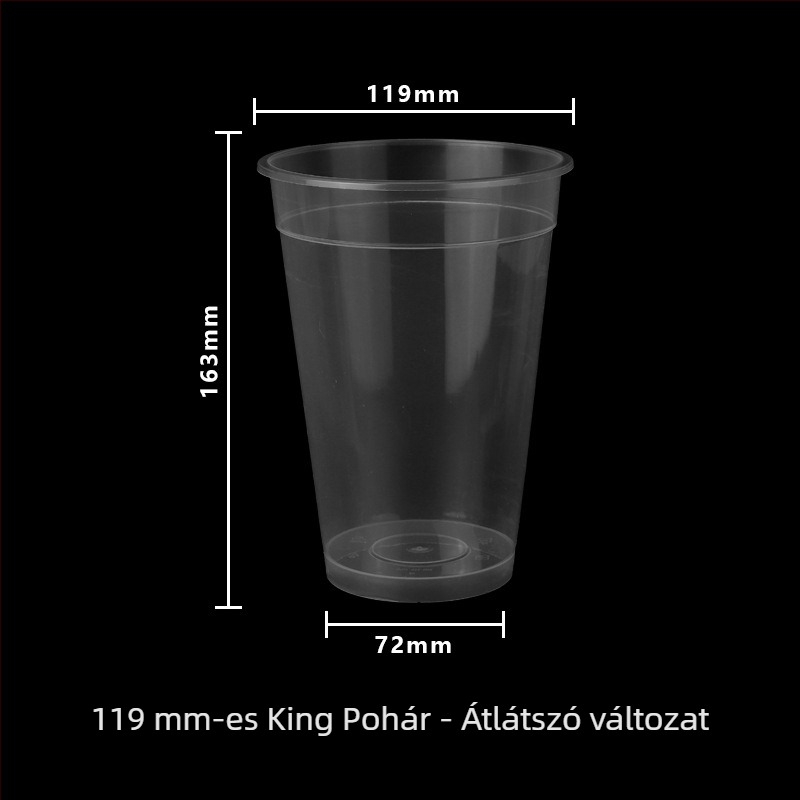 PP injekciós pohár, kerek, 901–1000 ml kapacitás, tej-tea és hideg italokhoz