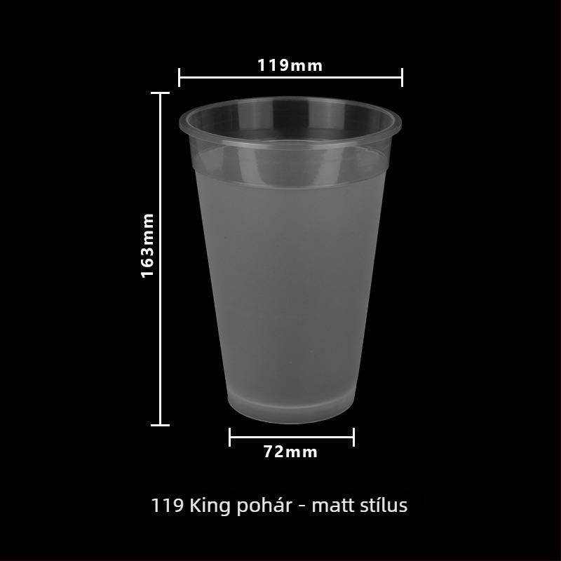 PP injekciós pohár, kerek, 901–1000 ml kapacitás, tej-tea és hideg italokhoz