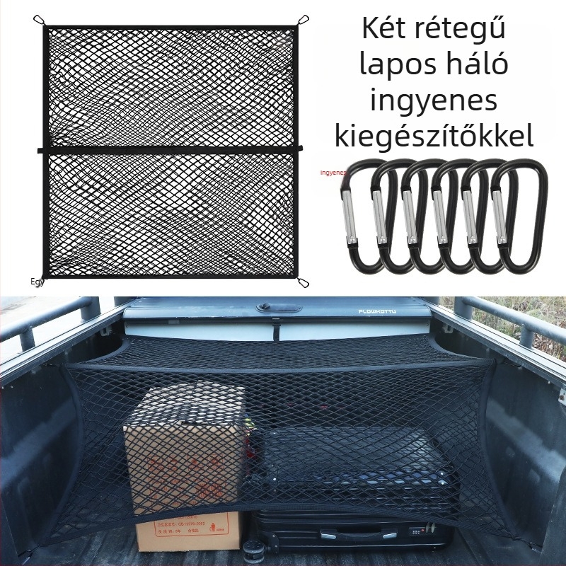 Autóhátsó csomagtartó háló, kihúzható, testreszabható, logónyomtatás lehetséges, univerzális középkonzolhoz