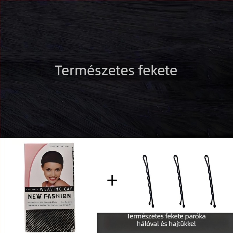 Hosszú, göndör paróka qi frufival, hőálló szálak, mechanikus kivitel, teljes fejfedés, modell 131