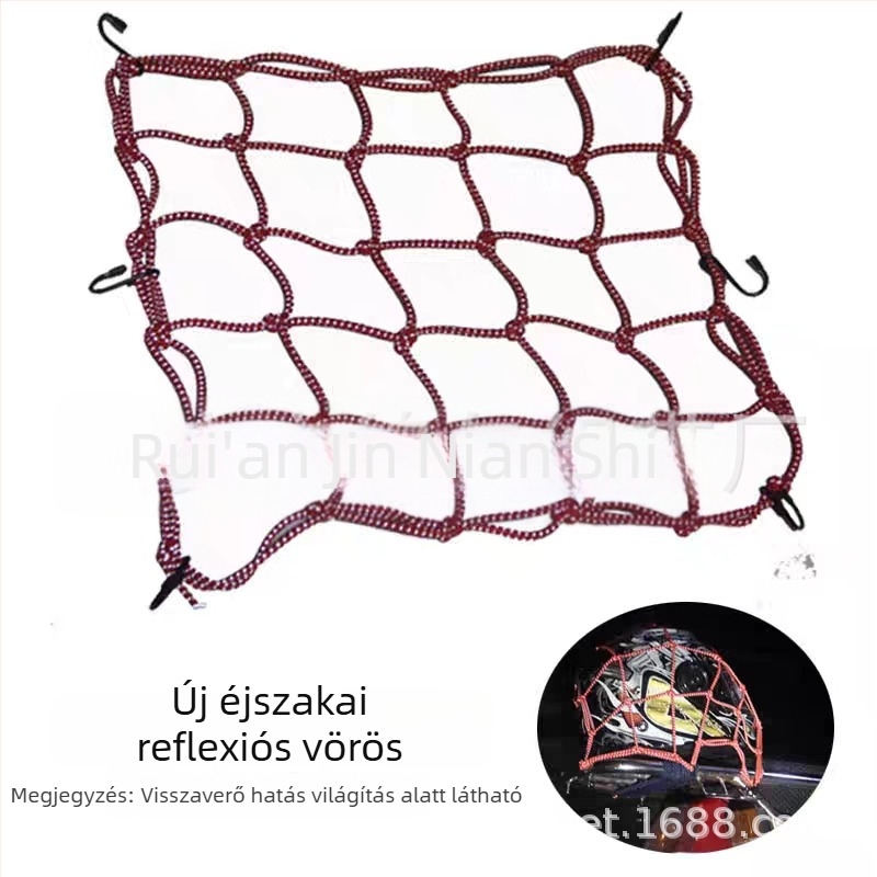 Motorkerékpár reflektoros hálós táska — csúszásgátló, lopás elleni, tárolás; Márka Golden Years, Modell JNFG4040, Általános kompatibilitás