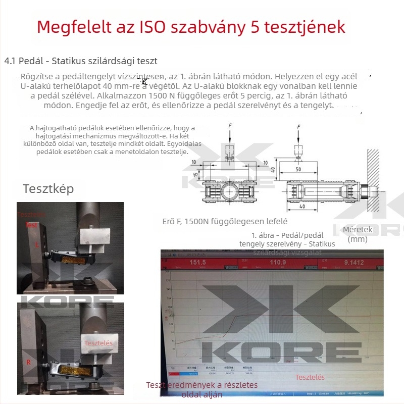 KORE nylonból készült összecsukható kerékpárpedál reflektorral, csúszásmentes, erőfeszítést kímélő