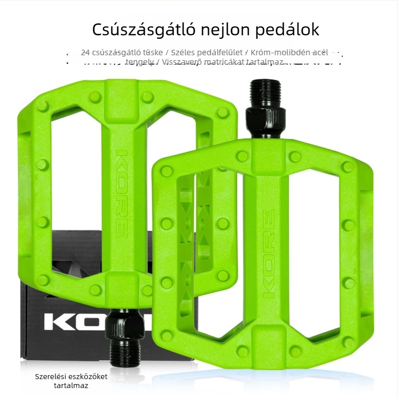 KORE nylonból készült összecsukható kerékpárpedál reflektorral, csúszásmentes, erőfeszítést kímélő