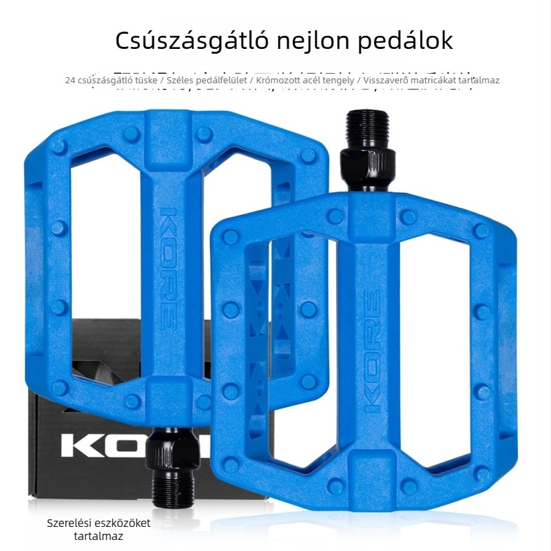 KORE nylonból készült összecsukható kerékpárpedál reflektorral, csúszásmentes, erőfeszítést kímélő