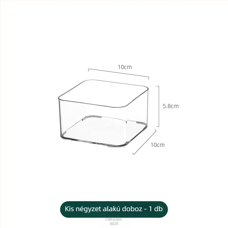 Fiókos tároló doboz kozmetikumokhoz, visszahúzható elválasztókkal, átlátszó PET/PS, téglalap alakú, egymásra rakható