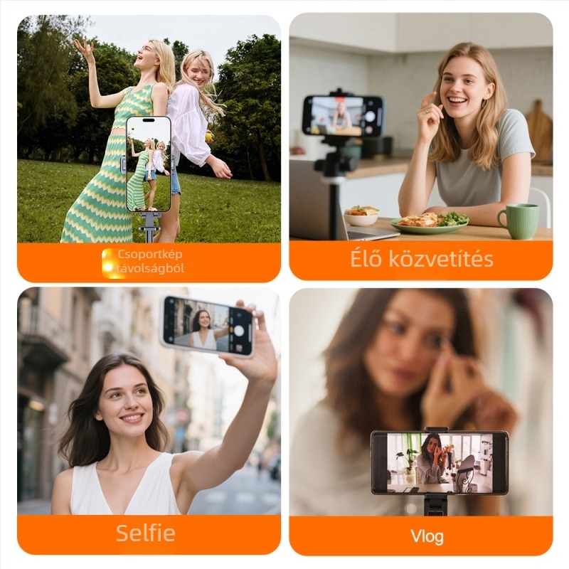 Szelfi képernyő — ABS+Szilikon+Mágneses szívóhatás; Bluetooth; Kompatibilis iOS 9.0+ / Android 2.0+ / HarmonyOS 3.0+ / MagicOS; Egyedi logó nyomtatás