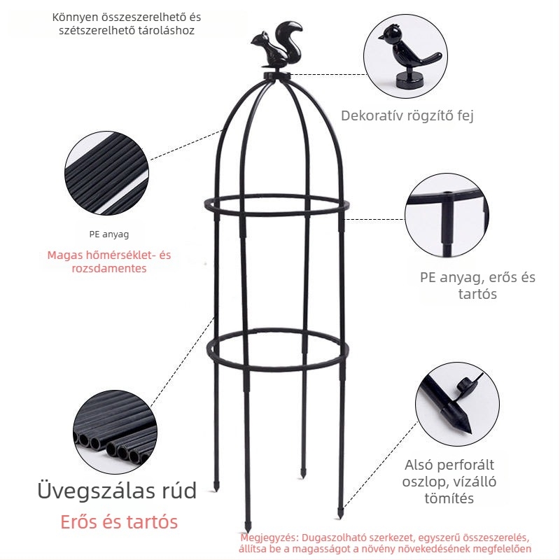 Európai stílusú futó növény támogató keret rózsa és clematis számára, erkélyre