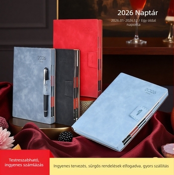Gold School füzet – PU borító, varrott kötés, Dowling papír, 80 g/m², 300–400 oldal, 365 napos tervező