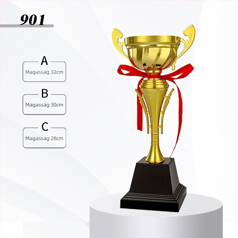 Ötvözet Geometriai Trophy csapatok számára — modern minimalista dizájn, futballért, kosárlabdáért, taekwondoért és tánciskoláért járó díjakhoz; vállalati és konferenciás ajándékok