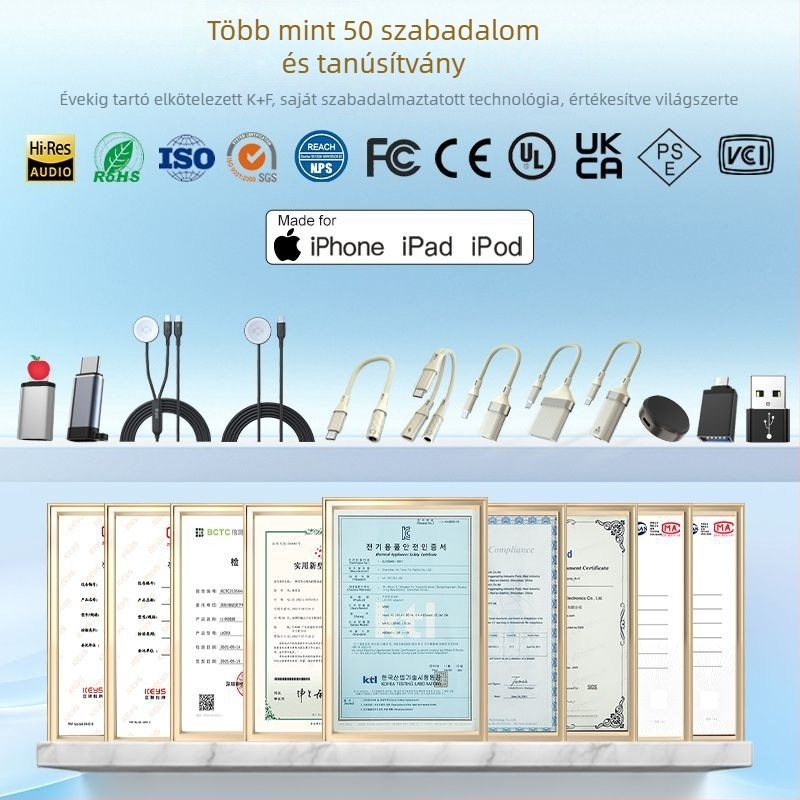 Type-C 2-in-1 adapter 3,5 mm audio jackkel és USB 3.0 OTG lemez-támogatással, kompatibil az iPhone 15/16, Huawei, Samsung, Honor, Xiaomi, Oppo, Vivo
