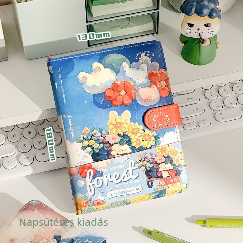 Moonlight Garden jegyzetfüzet varrott kötésű, nyersfa cellulóz papírral, 40 g papír, üzleti irodai stílus