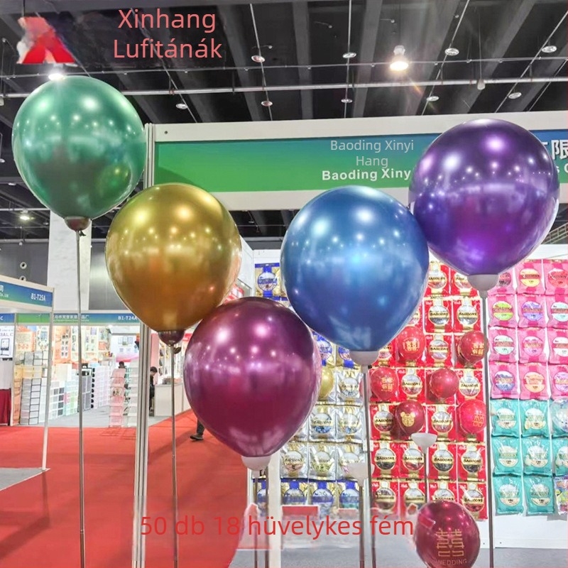 Latex díszítő ballon, kör alakú, nyomtatott logóval, esküvőkre és ünnepségekre