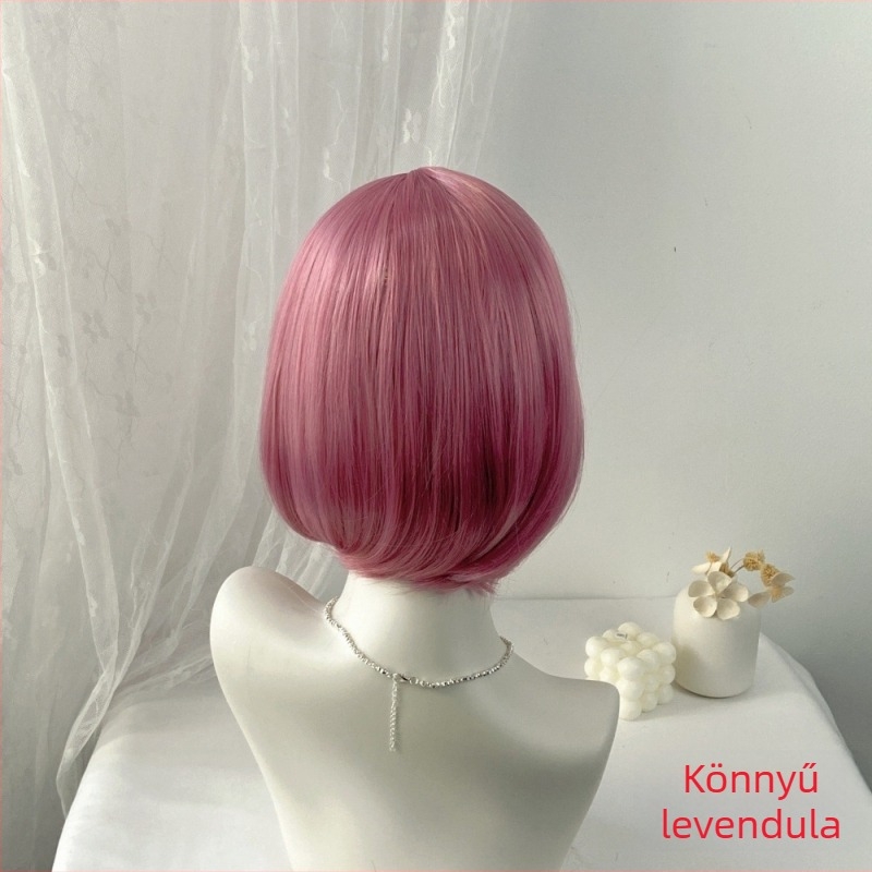 Női paróka lélegző frufruval, rövid egyenes bob stílusú haj, hőálló rostokból, koreai stílus, modell 752
