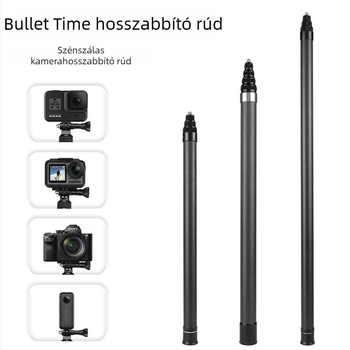 Insta360 One X2 kamera, 3 m hosszú szénszálas teleszkópos kar, láthatatlan selfie bot vertikális felvételekhez okostelefonnal