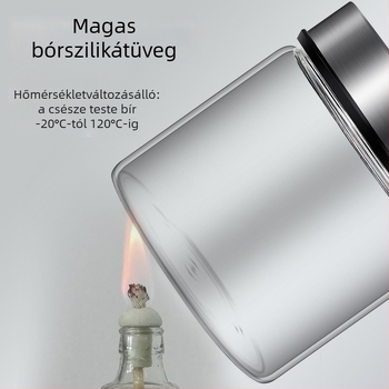 Üvegből készült teás- és gabonatároló üveg, kerek formájú, 1–2 L kapacitás, élelmiszer-minőség, zárható fedél